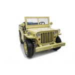 Elektrické autíčko - Retro vojenské vozidlo 4x4 - 4x90W - 24V pieskové  - 158cm x 80cm x 82cm